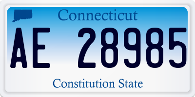 CT license plate AE28985