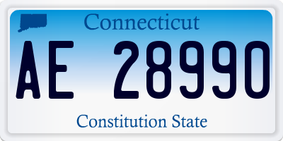 CT license plate AE28990