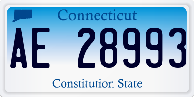 CT license plate AE28993