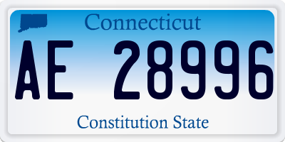 CT license plate AE28996
