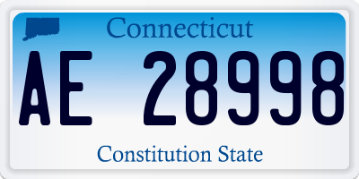 CT license plate AE28998