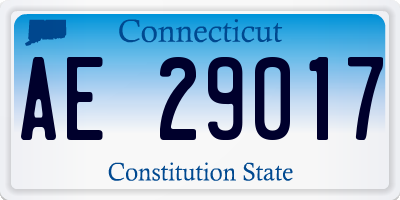 CT license plate AE29017
