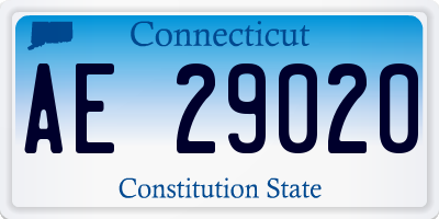 CT license plate AE29020