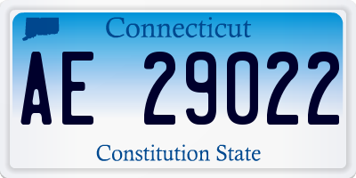 CT license plate AE29022