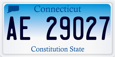 CT license plate AE29027