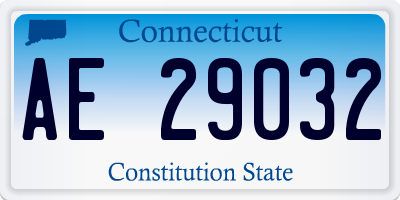 CT license plate AE29032