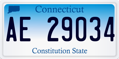 CT license plate AE29034