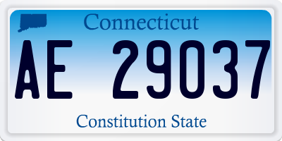 CT license plate AE29037