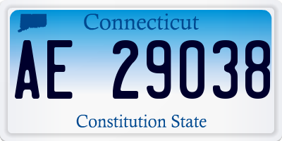 CT license plate AE29038