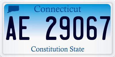 CT license plate AE29067