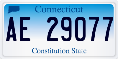 CT license plate AE29077