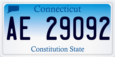 CT license plate AE29092