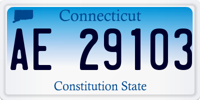 CT license plate AE29103
