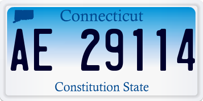 CT license plate AE29114