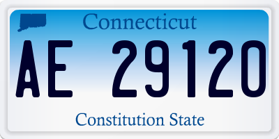 CT license plate AE29120