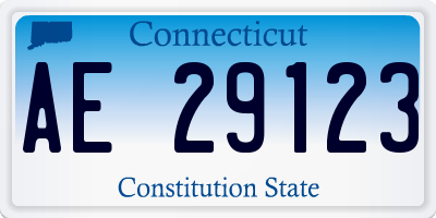 CT license plate AE29123