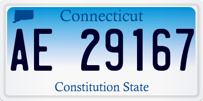 CT license plate AE29167
