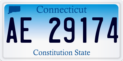 CT license plate AE29174