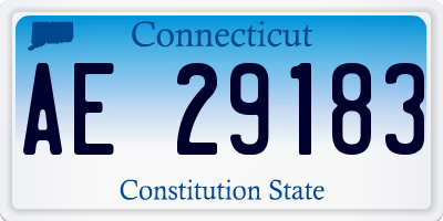 CT license plate AE29183