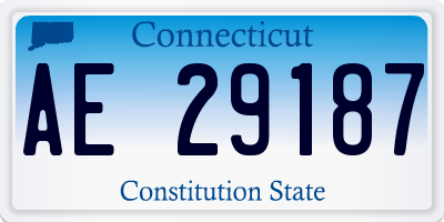 CT license plate AE29187