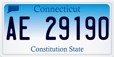 CT license plate AE29190