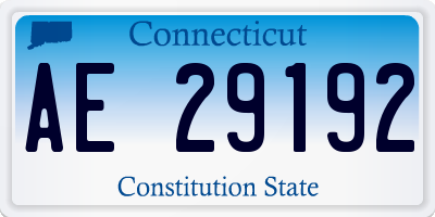 CT license plate AE29192