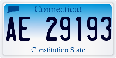 CT license plate AE29193