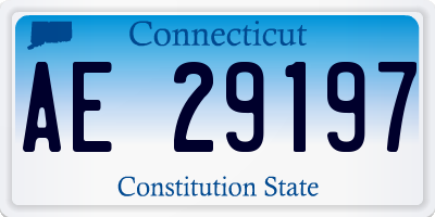 CT license plate AE29197