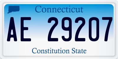 CT license plate AE29207