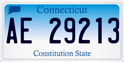 CT license plate AE29213