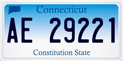 CT license plate AE29221