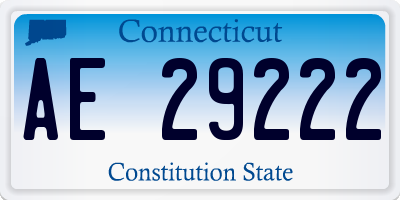 CT license plate AE29222