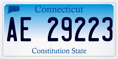 CT license plate AE29223