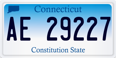 CT license plate AE29227