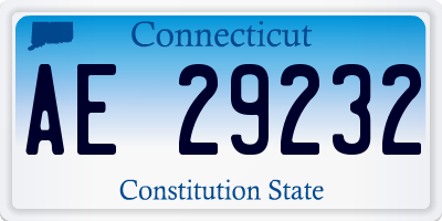 CT license plate AE29232