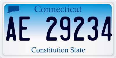 CT license plate AE29234