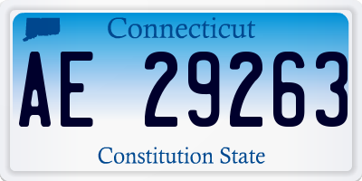 CT license plate AE29263