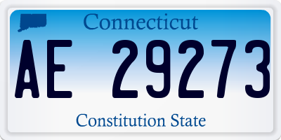 CT license plate AE29273