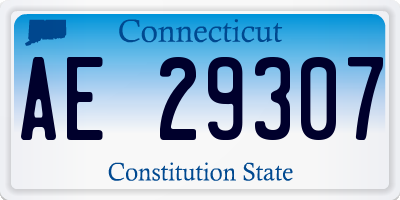 CT license plate AE29307