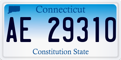 CT license plate AE29310