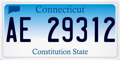 CT license plate AE29312