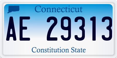CT license plate AE29313