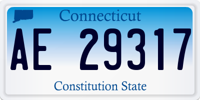 CT license plate AE29317