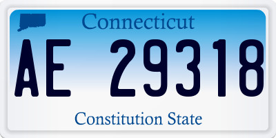 CT license plate AE29318