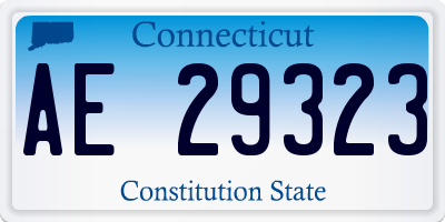CT license plate AE29323