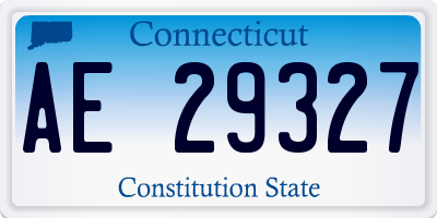 CT license plate AE29327