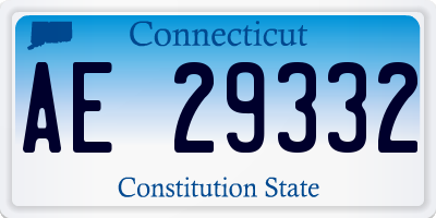 CT license plate AE29332