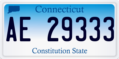 CT license plate AE29333