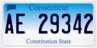 CT license plate AE29342