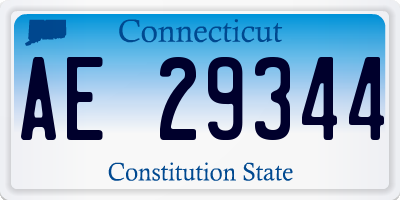 CT license plate AE29344